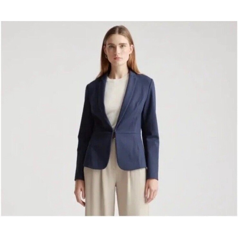 Quince Ultra Stretch Ponte Blazer blue XS‎ minimalist office career classic